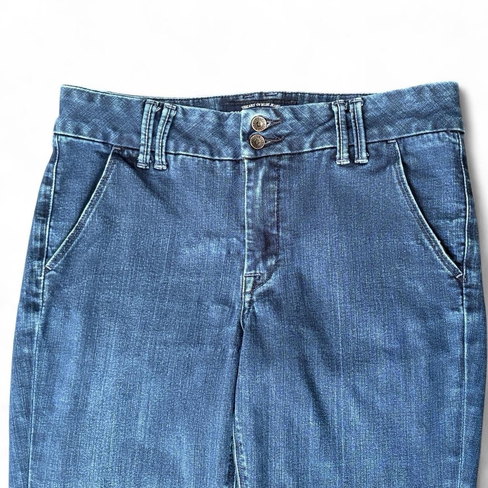 Lucky Brand Size 6 28 Dark Wash Flare Jeans Y2K Indie Sleek Boho Western Mid Ris - Picture 4 of 10